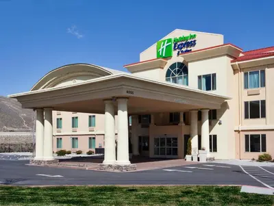 a hotel with a sign on top of a building at Holiday Inn Express Hotel & Suites Carson City by IHG in Carson City