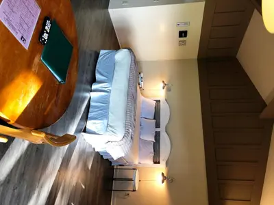an overhead view of a room with two beds at Ridgemark Golf Club and Resort in Hollister