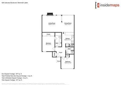 a floor plan of a house at Walk To Lifts! Remodeled 2 Bedroom Condo in Mammoth Lakes