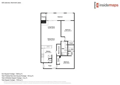 a floor plan of a house at Beautiful 2 BR Condo with Mountain View! in Mammoth Lakes