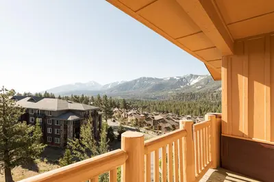 a view from the balcony of a resort at Sunstone 325 in Old Mammoth