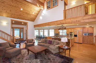 a large living room with a kitchen and a living room at Northstar - Sierra Gold Home in Kingswood Estates