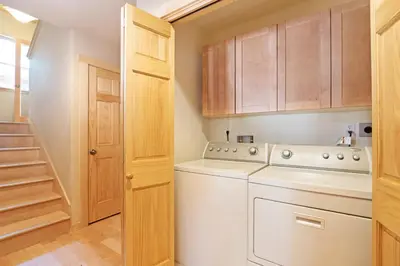 a laundry room with a washer and dryer at North Shore - Golden Pine in Kings Beach