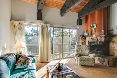 a living room with a couch and a fireplace at Dollar Hill 2 Dreamcatcher in Dollar Point