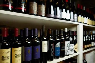 a shelf filled with lots of bottles of wine at Sunnyside Resort and Lodge in Tahoe City
