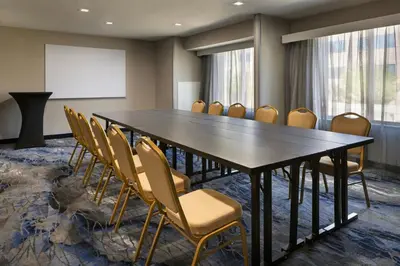 a conference room with a long table and chairs at Fairfield Inn Sacramento Cal Expo in Sacramento