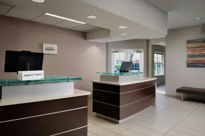 a lobby of a hospital with a waiting room at Residence Inn by Marriott Stockton in Stockton