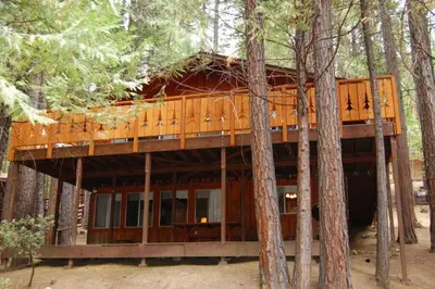 a tree house in the middle of the forest at 19B Yosemite Retreat in the Meadows in Wawona