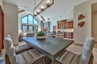 a dining room with a table and chairs at Zalanta, A Vail Resorts Property in South Lake Tahoe