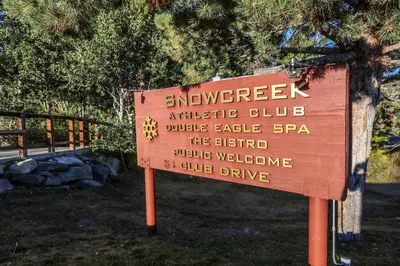 a sign for an interpretive sign in a park at Chateau De Montagne #17 Condo in Mammoth Lakes