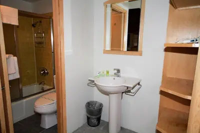 a bathroom with a sink and a toilet at Courchevel 51 in Mammoth Lakes