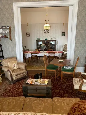 a living room with a couch and a table at B Street House Inn in Virginia City