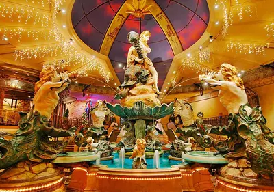 a fountain on the top of a cruise ship at Eldorado Reno, A Caesars Destination in Reno
