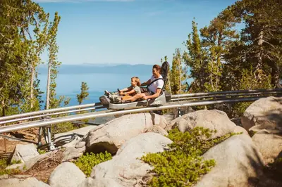 a woman and a child on a roller coaster at Zalanta 328 - HVH3 in South Lake Tahoe