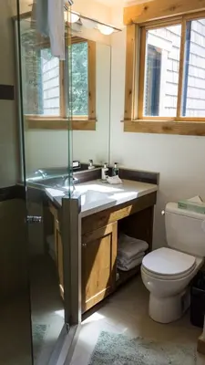 a bathroom with a sink and a toilet at Ski Trails 4070 in Truckee
