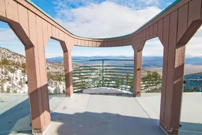 a view from the balcony of a house with a view at The Ridge Sierra in Stateline