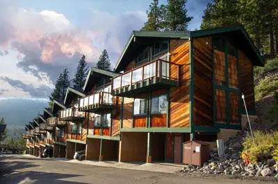 a building with balconies on the side of a mountain at Tahoe Chaparral in Incline Village