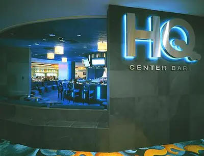 a sign for a center bar in a store at Bally's Lake Tahoe Casino Resort in Stateline