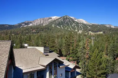 a house with a view of a mountain at The Westin Monache Resort, Mammoth in Mammoth Lakes