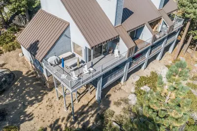an overhead view of a house with a deck at Eagles Nest Condo #88 in Lakeshore