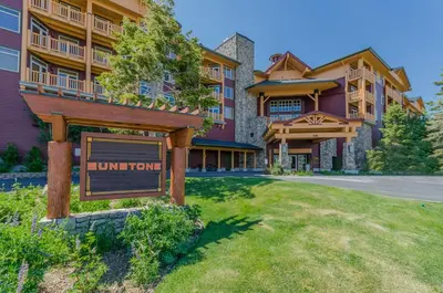 a sign in front of a large building at Sunstone 326 in Mammoth Lakes