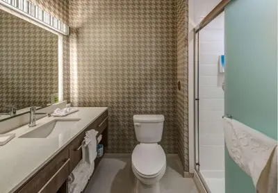 a bathroom with a toilet and a sink and a shower at Home2 Suites By Hilton Reno in Reno