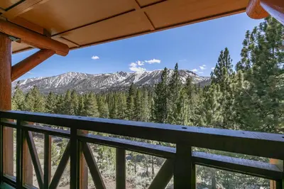 a view from the balcony of a mountain at Juniper Crest #25 Condo in Mammoth Lakes