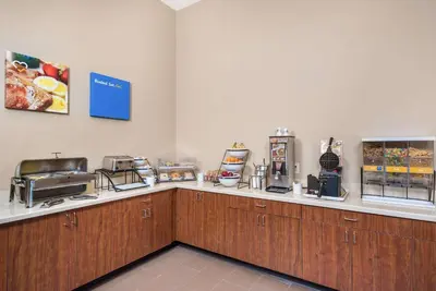 a kitchen with a counter with food on it at Comfort Inn Tonopah in Tonopah
