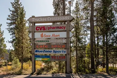 a sign with many different signs on it at Inn At Truckee in Truckee