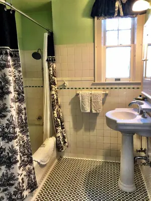 a bathroom with a sink and a shower at The Inn on Knowles Hill Bed & Breakfast Hotel in Sonora