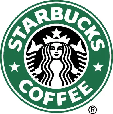 a starbucks coffee logo with a girl in a green circle at Nugget Casino Resort in Reno