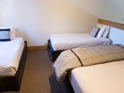 a room with three beds in a room at Studio Apartment in Truckee
