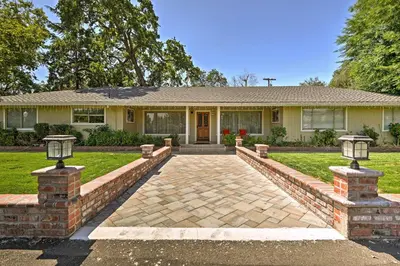 a house with a brick driveway in front of it at 7 Mi to Dtwn Gilroy Spacious Home on 20 Acres! in Gilroy