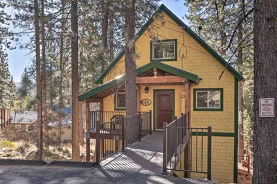 a small yellow house with a tree at Close to Donner Lake and Skiing Truckee Getaway in Truckee