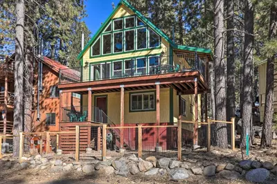 a large house in the woods with trees at Close to Donner Lake and Skiing Truckee Getaway in Truckee