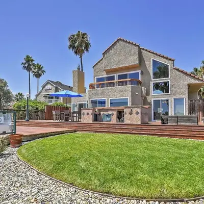 Waterfront Discovery Bay Home Outdoor Bar and Dock