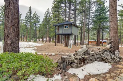 a tree house in the middle of a forest at 4 Mi to Ski Mt Rose Sleek Reno-Lake Tahoe Home in Reno