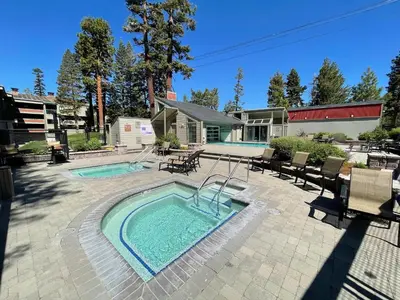 a swimming pool with a swimming pool at Spacious 2 Bedroom Home with Pool in Mammoth Lakes