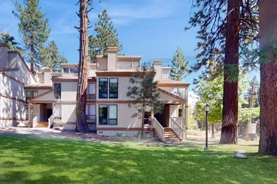 a house with trees in front of it at North Lake Loft in Kings Beach