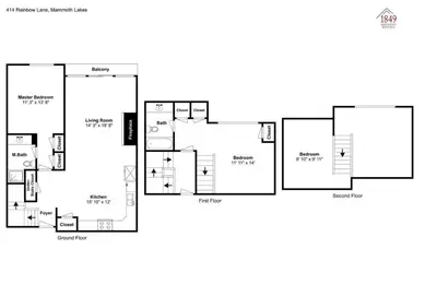 a plan of a floor plan of a house at Spacious Two Bedroom Condo with Loft! in Mammoth Lakes