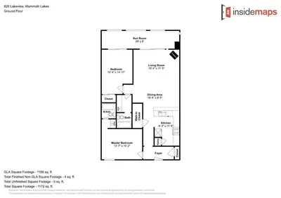 a floor plan of a house at Updated 2 Bdrm Condo with Shared Hot Tub in Mammoth Lakes