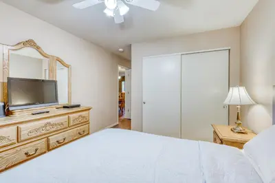 a bedroom with a bed and a tv on a dresser at Incline Oasis in Incline Village