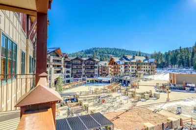 an aerial view of a resort with a playground at Northstar Village #410 in Kingswood Estates