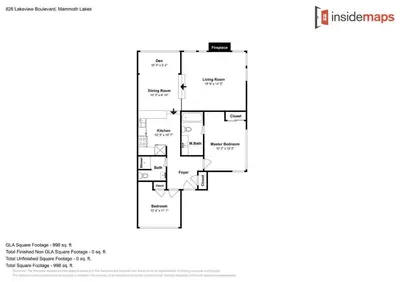 a floor plan of a house at 1849 Condos 511 condo in Mammoth Lakes