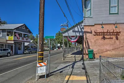 an empty street in a small town at Sierra Sunset Inn - 3 Miles to Placerville! in Placerville