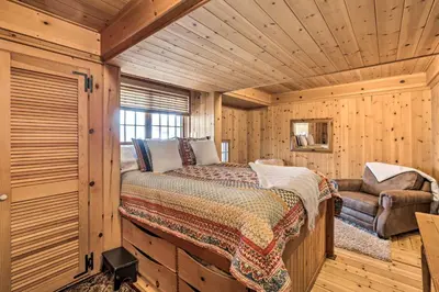 a bedroom with a bed and a couch in a room at Less Than 1 Mi to Heavenly Lifts Tahoe Area Townhome! in Stateline