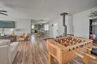 a living room with a chess board in a living room at Authentic Escape at the Exact Center of CA! in North Fork