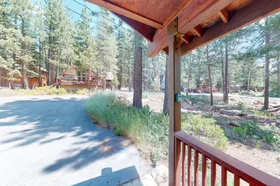 a view from the porch of a house at Falcon Point Manor in Truckee