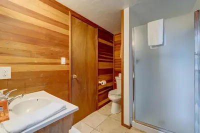 a bathroom with a sink and a toilet at Dollar Point in Tahoe City