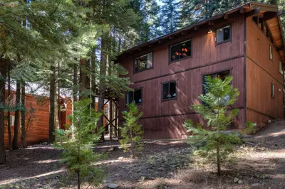 a house in the woods with trees around it at Simplon Pass Escape in Homewood